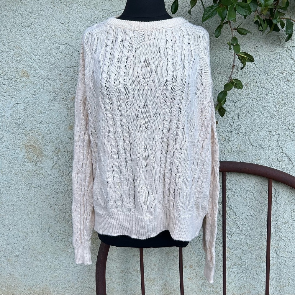 Vintage St John’s Bay Cream Cable Knit Sweater, Cottagecore Outdoor Granola